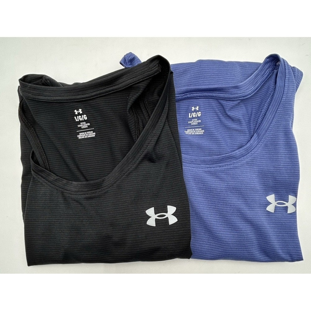 Lot Of 2 Under Armour Tank Top Womens Small Teal HeatGear Racerback